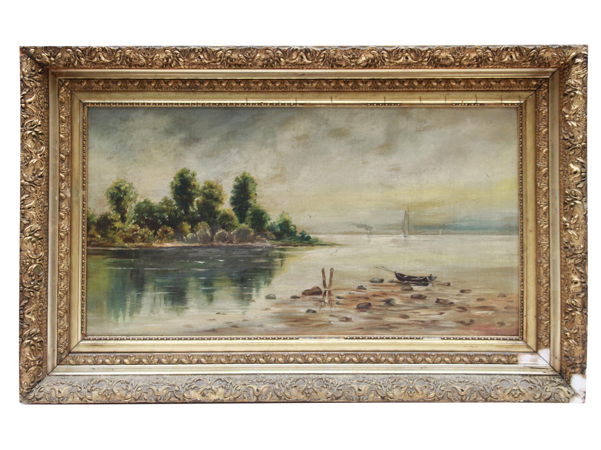 A W. KEENAN OIL ON CANVAS SEASCAPE PAINTING